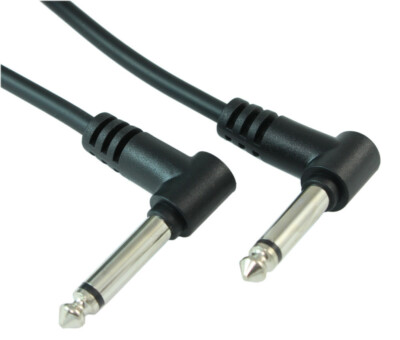 15ft 1/4inch ANGLED MONO (TS) Guitar Cable  Male to Male  28AWG Nickel Plated