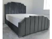 Brand new crush / plush velvet beds with headboard and mattress