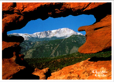 Vintage Postcard Garden Of The Gods Colorado Springs Siamese Twins Arch
