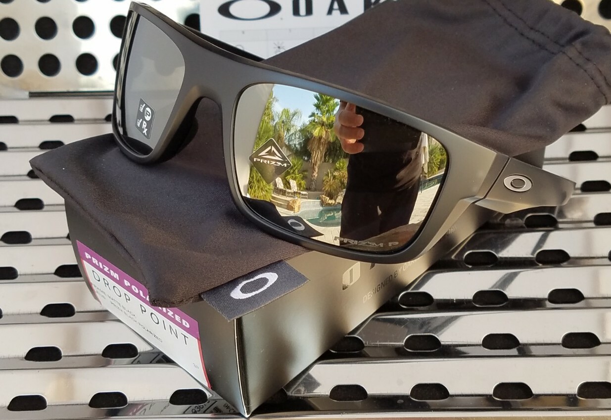 Pre-owned Oakley Drop Point 9367-0860 Sunglasses Matte Black W/ Prizm Black Polarized