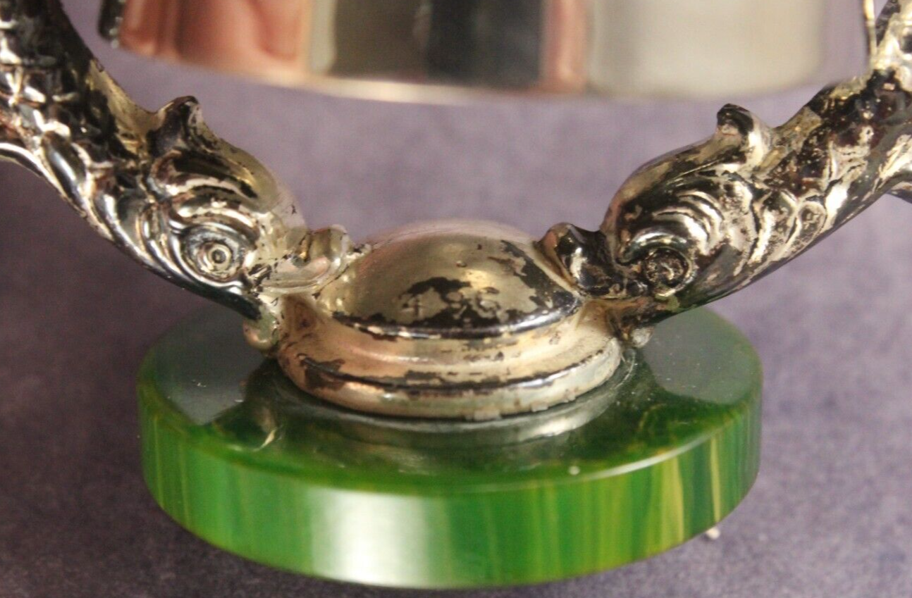 Early Weidlich Bros Silver Plate & Bakelite 3⅛" Double Fish Servants Bell No 496