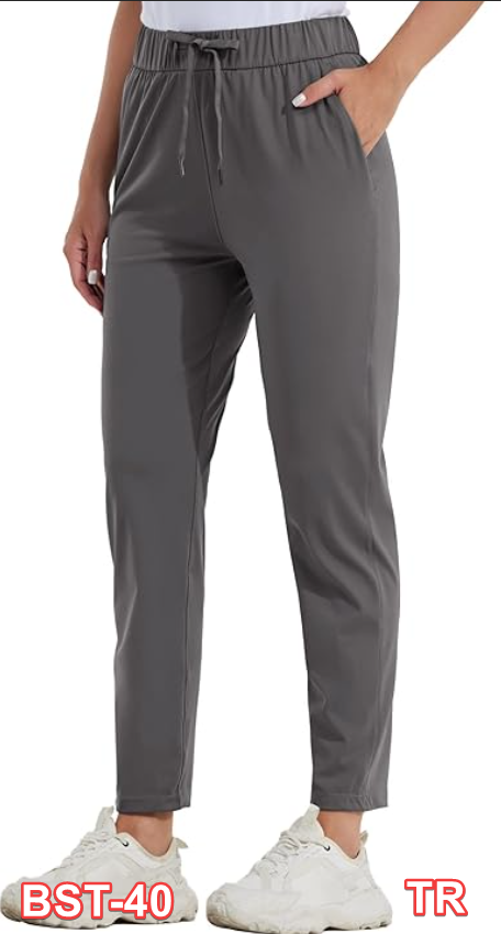 Willit Women's Golf Travel Pants Lounge Sweatpants 7/8 Athletic Pants DeepGray L
