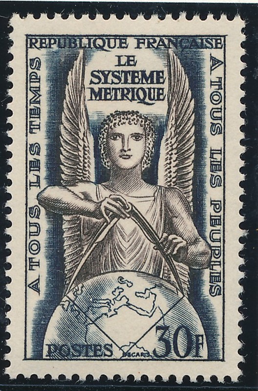 Timbre France 998** SystÃ¨Me MÃ©Trique  1954