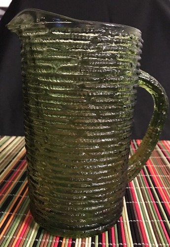 ANCHOR LIDO SORENO GREEN  BARK  PITCHER  6 1/2'' Excellent Condition