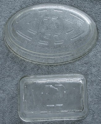 Set of (2) Vintage Glasbake Betty Jane Baking Dishes Ovenware 1940s Loaf & Oval