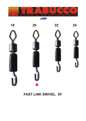 SET 2 CONF.  FAST LINK SWIVEL SIZE 20  TRABUCCO GIRELLA CON ATTACCO RAPIDO  6pz
