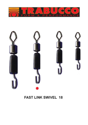 SET 2 CONF.  FAST LINK SWIVEL SIZE 18  TRABUCCO GIRELLA CON ATTACCO RAPIDO 6 PZ