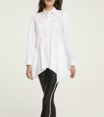 HEINE DAMEN HEMD BLUSE OBERTEIL LANGARM KRAGEN KNOPFLEISTE WEISS NEU