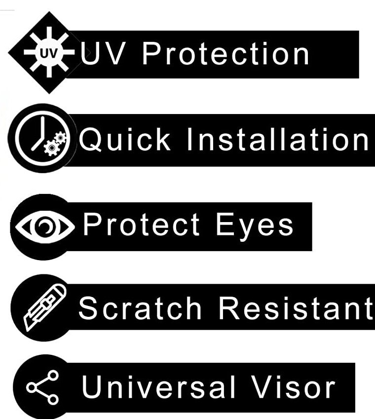 BLACK Full Size Football Helmet Visor, Eye Shield With Quick Clips 