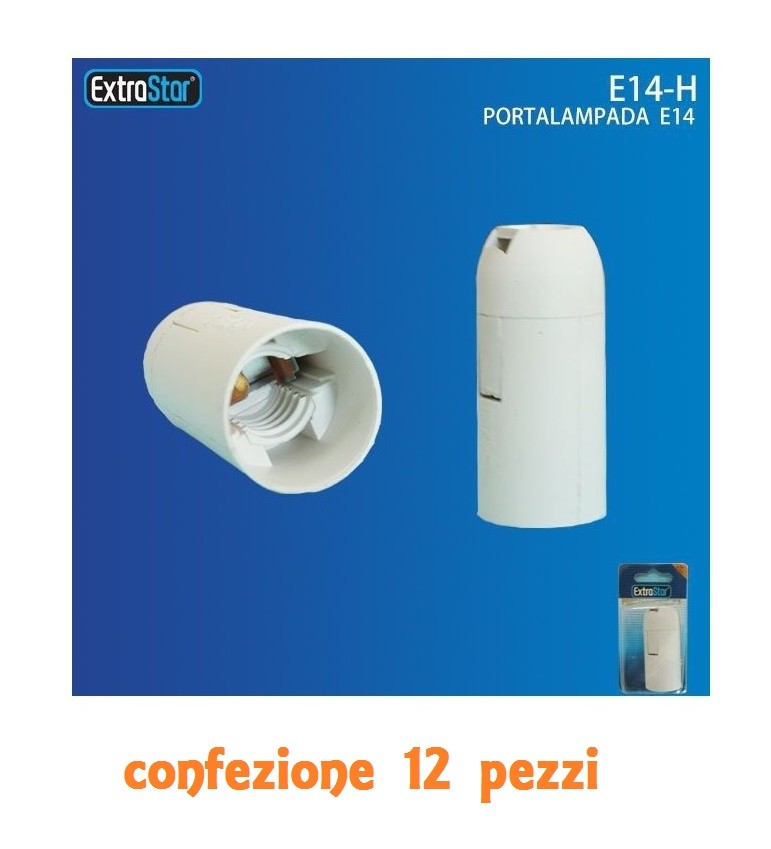 Set 12 Pezzi Portalampada Porta Lampadina E14 Bianca e14-h linq