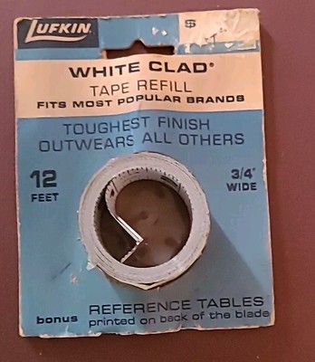 Vintage Lufkin 3/4'' x 12 Foot Chrome Clad Refill Tape No.9243 Made In USA NOS