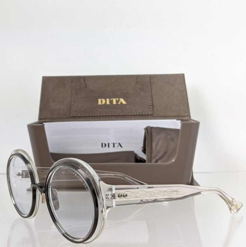 Pre-owned Dita Authentic  Sunglasses Micro-round Dts 406-a-03 Transparent & Gunmetal In Clear & Palladium