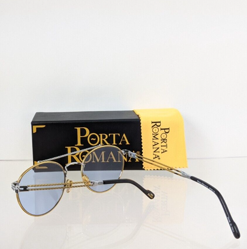Pre-owned Porta Romana Authentic  Sunglasses Mod 012 Col 12a4 Gold Plated Vintage Frame In Blue