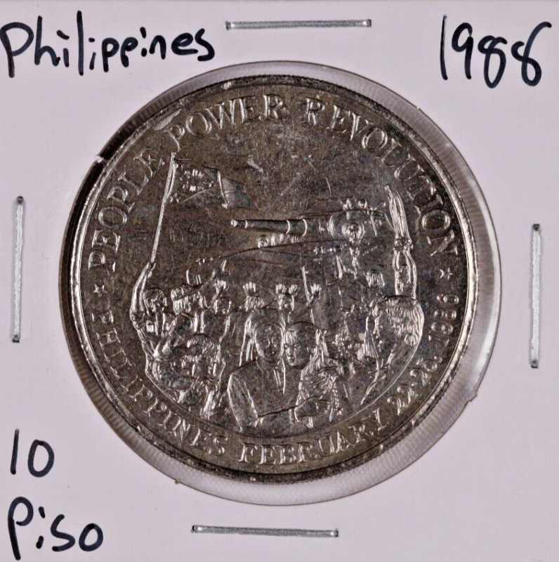 1988 Philippines 10 Piso - People Power Revolution - Commemorative Coin