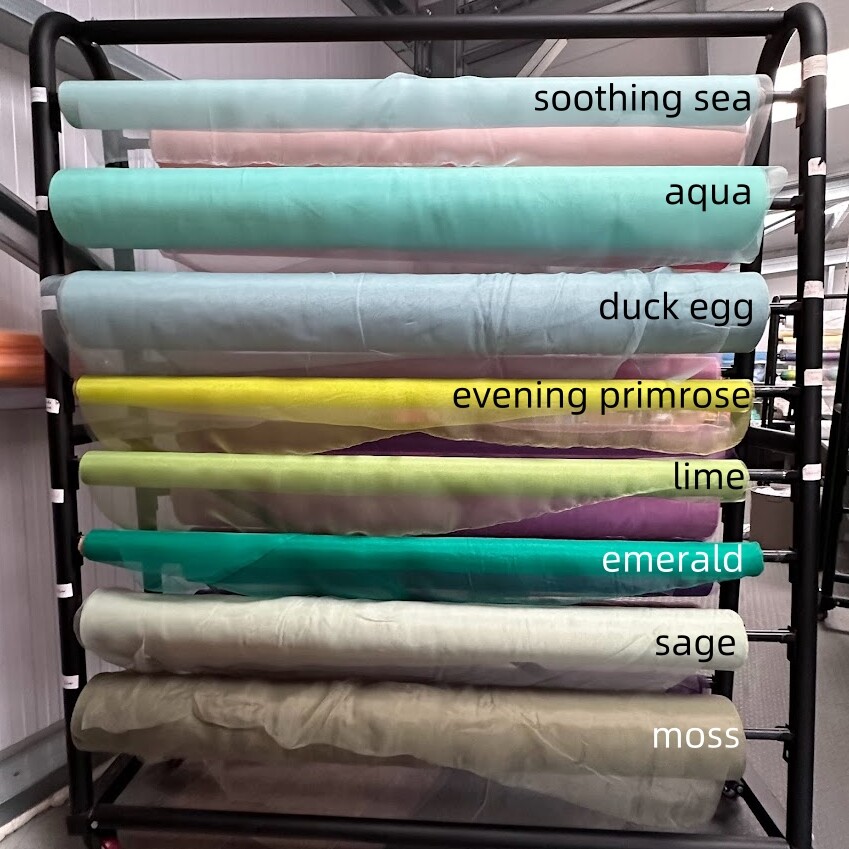 50 colors top quality 140CM  Crystal  Organza wedding drape Fabric by meters