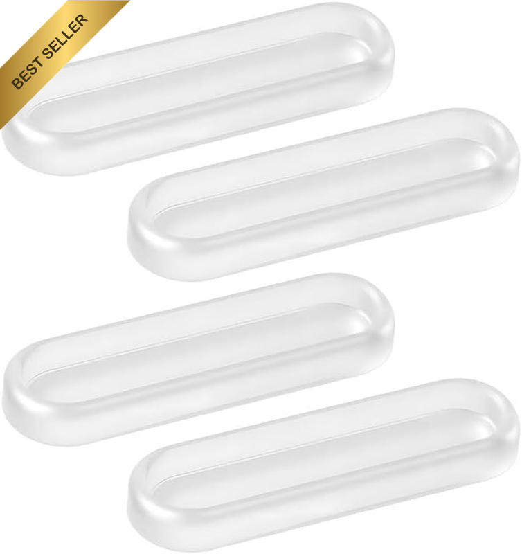 4 Pcs Self Adhesive Door Handles, Clear Oval Pulls, Furniture Bumpers, Duty Inst
