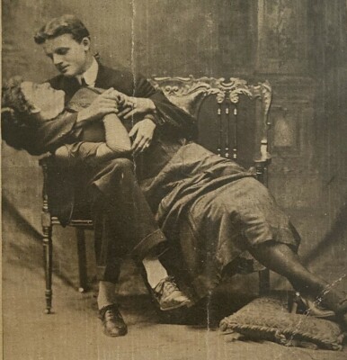 Postcard I Dont Know Why I Love You But I Do Men Hugging Women On Chair 