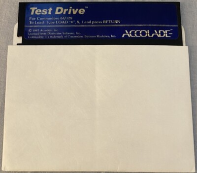 Test Drive by Accolade Commodore 64 / 128 Car Driving Video Floppy Disk w/Manual