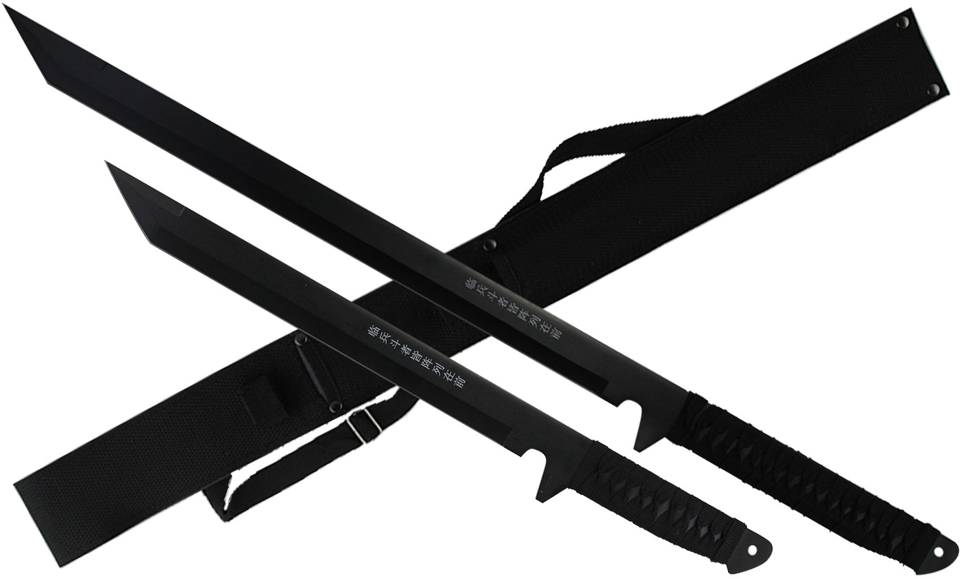 Tactical Master 2 PCS Full Tang Ninja Machete Zombie