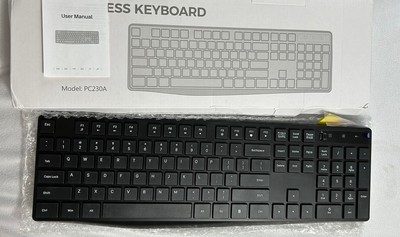 Wireless Keyboard Model PC230A, Color Black, Full Size Keyboard (open box new)