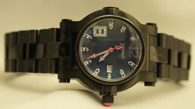 Pre-owned Renato Women's Beauty Swiss Quartz Black Mop Stainless Steel Bracelet Watch