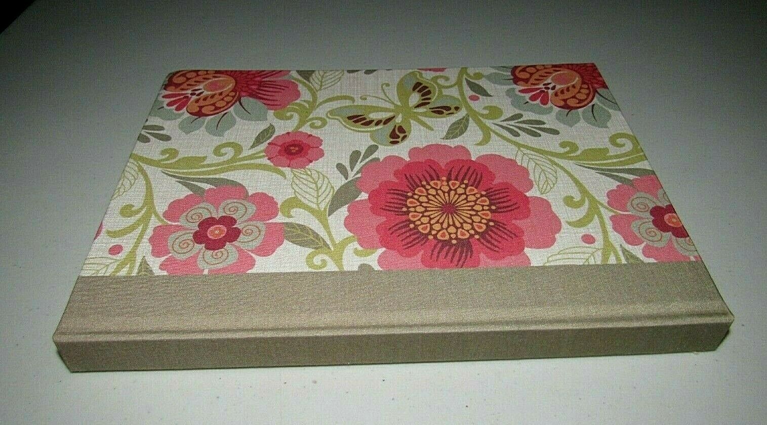 PINK SUMMER COLONY FLORAL BLOOMS FABRIC HARDCOVER JOURNAL