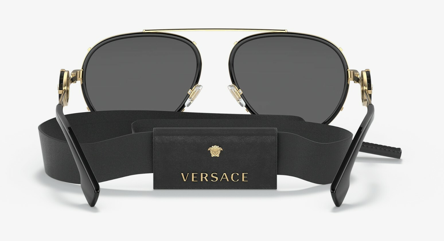 Pre-owned Versace Vintage Icon Ve 2232 Black/dark Grey (1438/87) Sunglasses In Gray