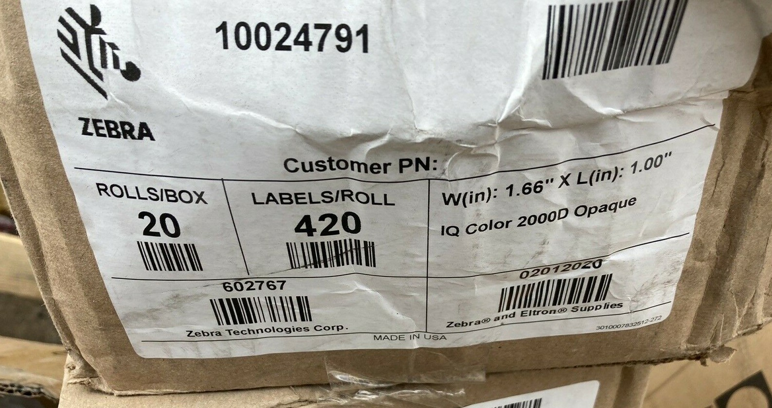 りて Zebra 10026766 RFID Labels - Barcodes Inc.