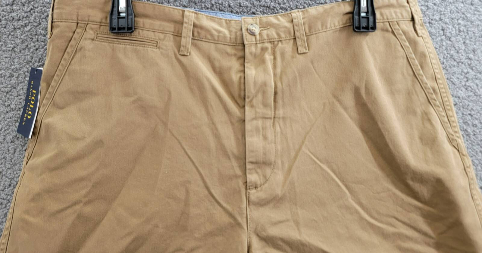 Polo Ralph Lauren 8-Inch Relaxed Fit Chino Shorts Men's 38 Sandsurf Button Zip - Picture 3 of 17