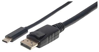 Manhattan USB-C to DisplayPort Cable, 4K@60Hz, 1m, Male to Male, Black, Three Ye