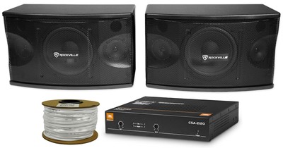 JBL CSA 2120 Power Amplifier Commercial Amp+2) 8'' Wall Speakers 4 Restaurant/Bar