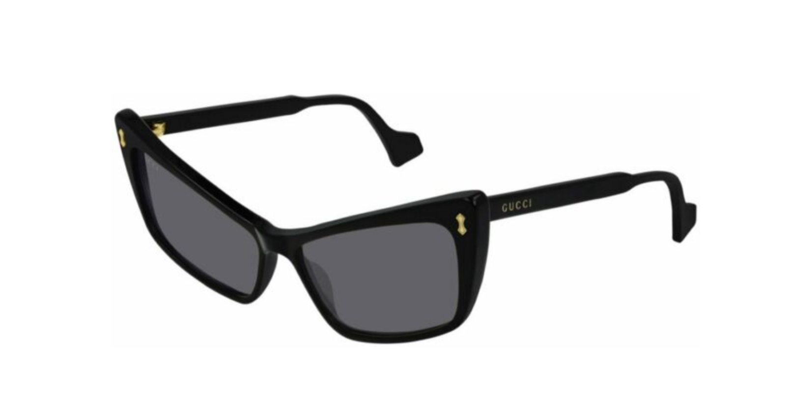 Pre-owned Gucci Gg 0626s 001 Cat Eye Black/grey Ladies Sunglasses In Gray