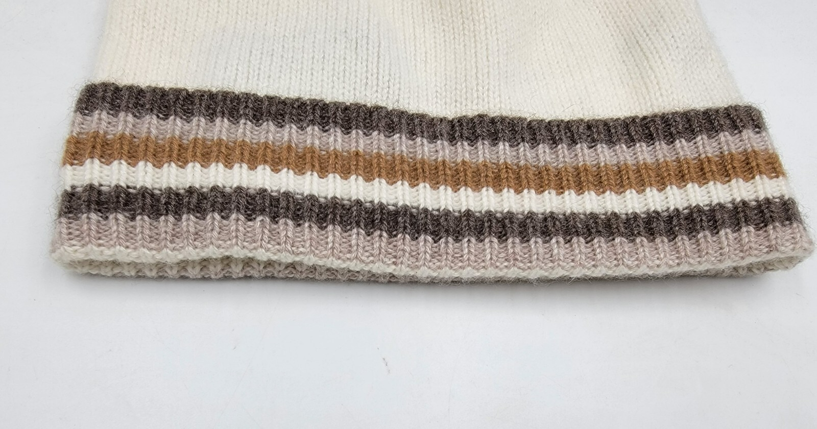 Charter Club Cashmere Stripe Cuffed Beanie Women's One Size Warm Praline - Picture 12 of 14