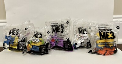 McDonald s Happy Meal Toys 2017 Despicable Me 3 #1, 3, 7, 9, 11 LOT of 5 Minions