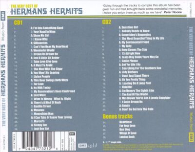 HERMAN'S HERMITS VERY BEST OF HERMAN'S HERMITS [EMI] NEW CD