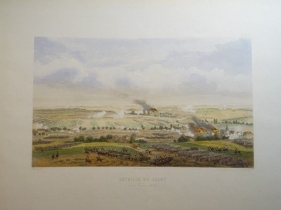 Theodor JUNG GROSSE GRAVUR SCHLACHT von LIGNY WATERLOO NAPOLEON EMPIRE 1815