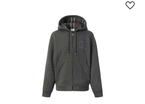 NEW Mens Burberry Zip Up Hoodie Charcoal grey Size Small | eBay
