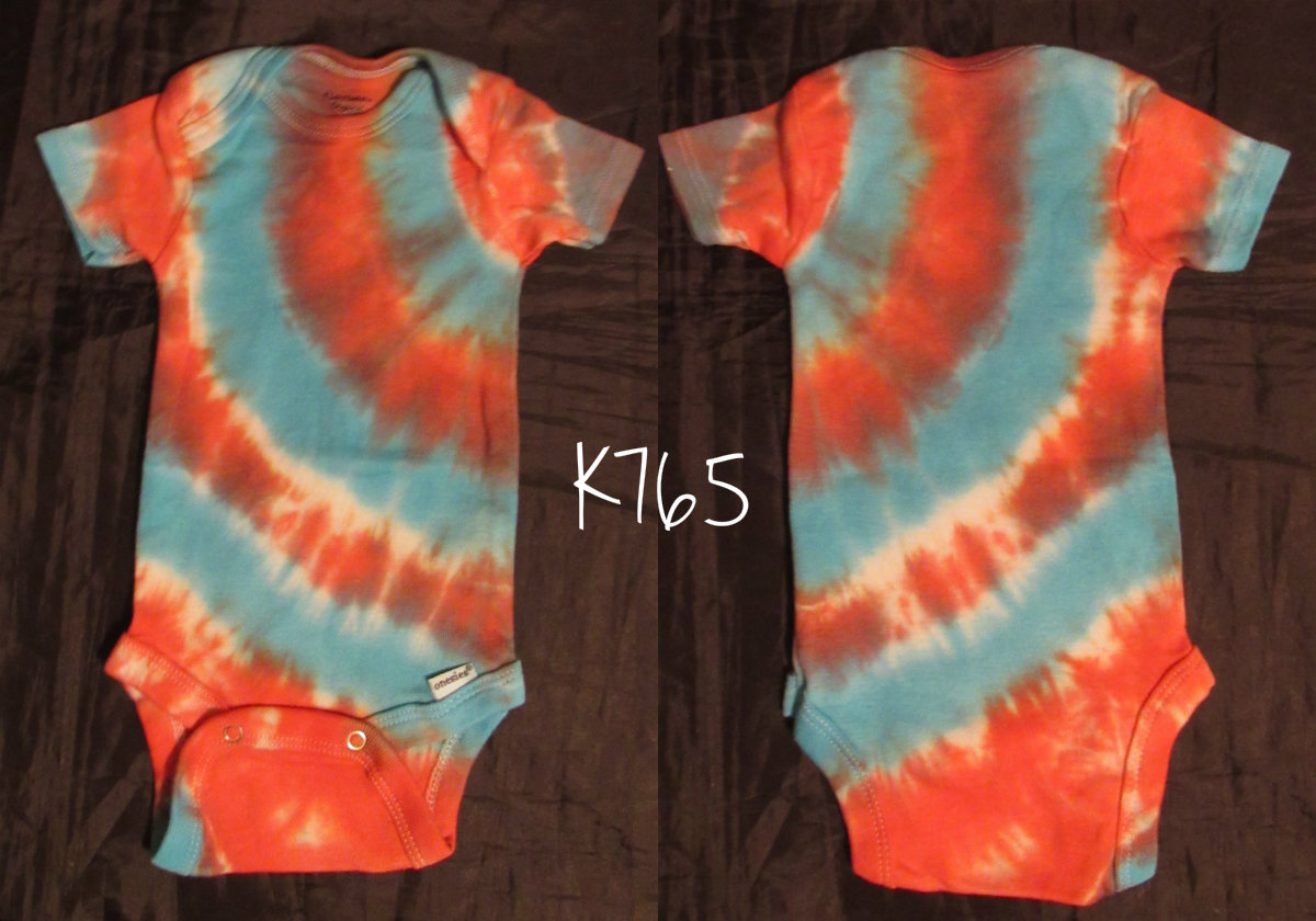 Reborn baby doll clothes (1) tie dye 0/3 mo organic Gerber onesie bodysuit OOAK