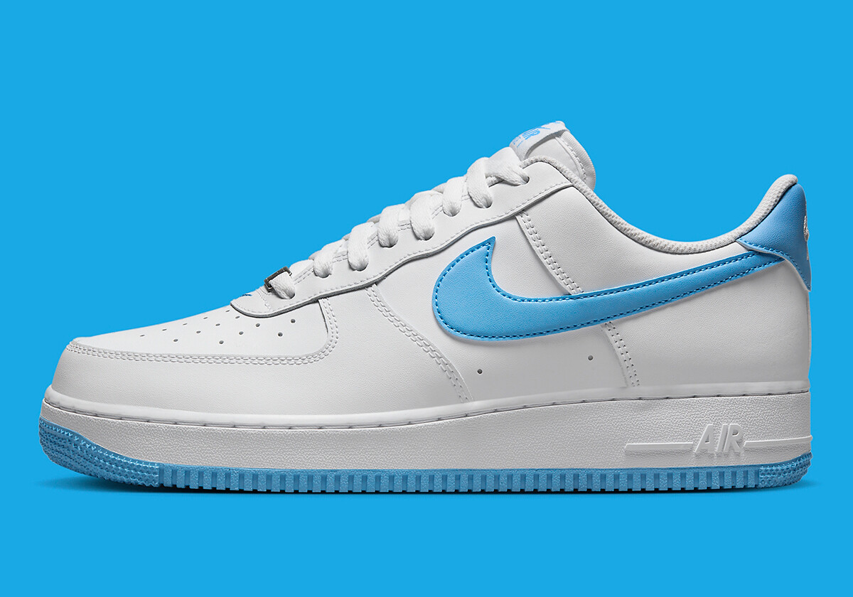 Кроссовки Nike Air Force 1 07 Low White Aquarius University Blue UNC FQ4296-100 sz 12 мужские