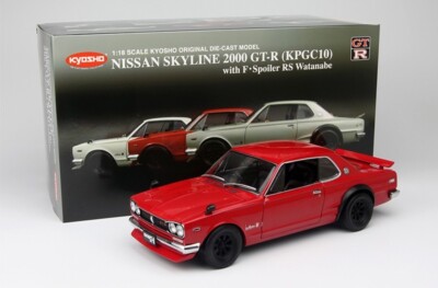 Kyosho 1/18 Skyline 2000 GT-R KPGC10 w/ F Spoiler RS Watanabe - RED