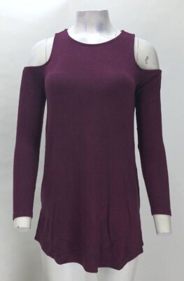 Maternità Donna Morbido Elasticizzato Freddo Spalla Viola Tunica TAGLIA S Usato