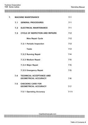 TUR-560M, 630M, 630A Polamco, Toolmex, FAT Metal Lathe Operator's Manual 1283