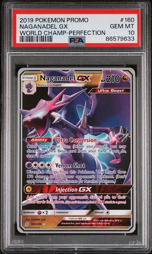 2019 NAGANADEL GX POKEMON WORLD CHAMPIONSHIP PROMO PSA 10