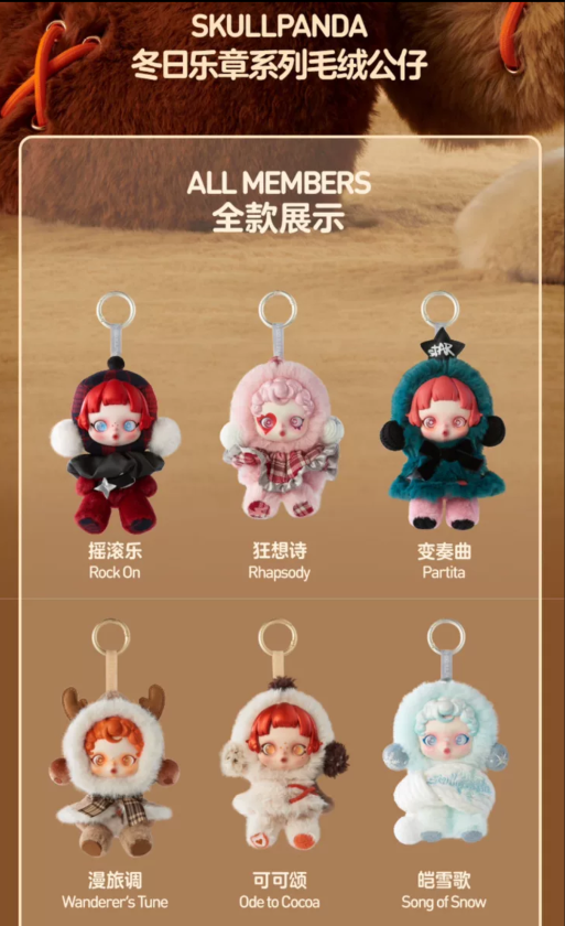 Pop Mart SKULLPANDA Winter Symphony Series Plush Set of 6