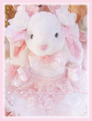 Shabby Chic Easter Bunny Girl Rabbit Free Egg Spring Gift Pink Rose Cottage 