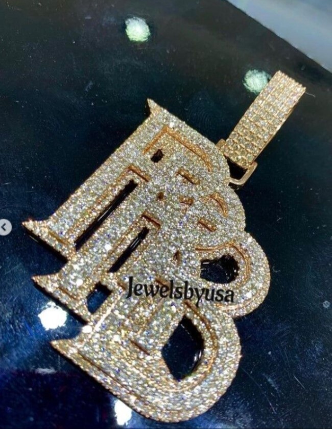 Pre-owned Nsg Customized Any 3 Letter Pendant Men's Tester Passing Moissanite 4 Ct 925 Silver In White