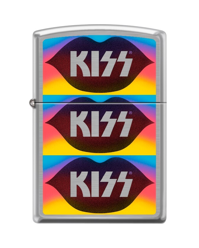 Zippo 0874, группа KISS-Rock, зажигалка с матовым хромовым покрытием