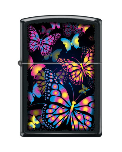 Zippo 1732,   "Butterflies"  Black Matte Finish Lighter
