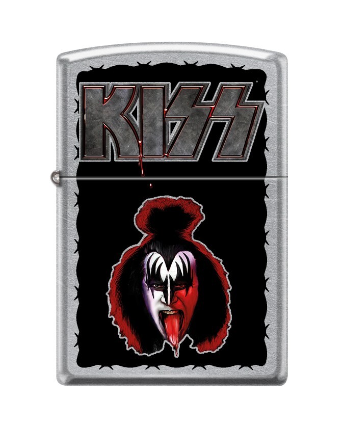 Zippo 9712, KISS-Rock Band, уличная зажигалка с хромированной отделкой