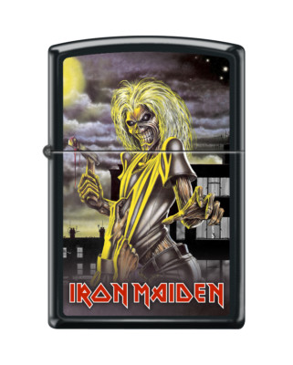 Zippo 7680, Iron Maiden, зажигалка черного матового цвета, полноразмерная